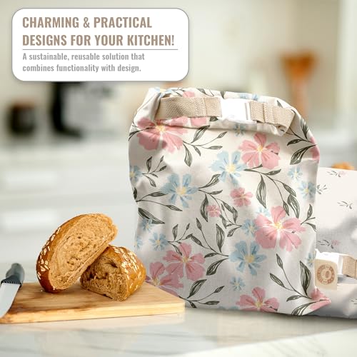 Reusable Bread Bag Set for Home Bakers (Hibiscus)