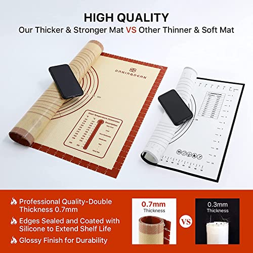 2 Pack 26"x16" & 11"x16" Extra Thick Silicone Baking Mat Set (2 Count)