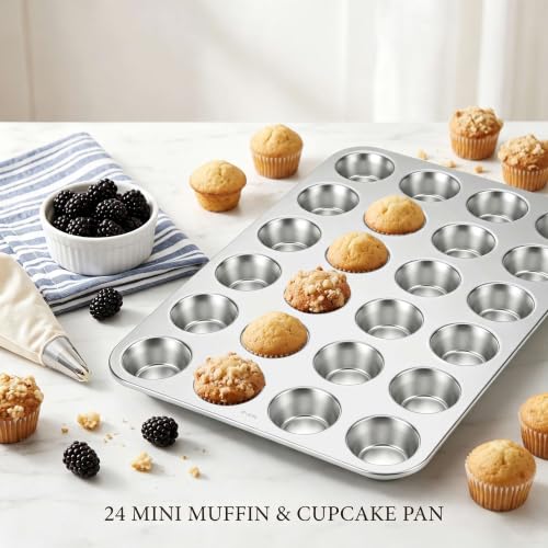 18 10 Stainless Steel Mini Muffin Pan 24 Cups (24 Cup)