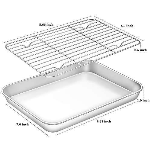 Baking Sheet with Rack Set [2 Sheets + 2 Racks] (9 inch)
