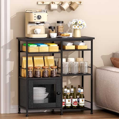 Coffee Bar Cabinet Station (Black)