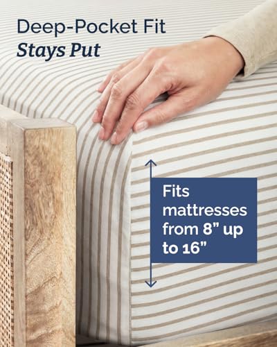 Twin XL 3 Piece Sheet Set (44 - Beige Stripes 2 / Twin XL)