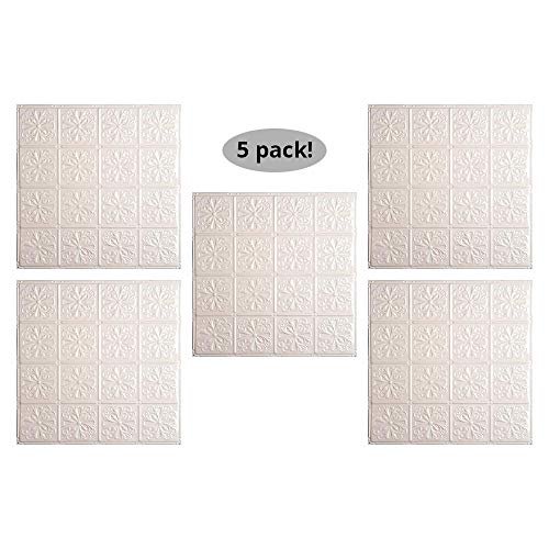 Tin Backsplash [5 (Pattern #27 Parisian Floral / Creamy White Satin)