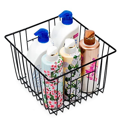 Freezer Storage Baskets (Black / 11"L x 10"W x 7"H)