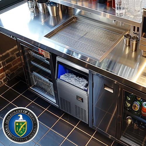 Commercial Ice Maker Machine (100lbs/24H / Commercial Ice Maker-Silver)