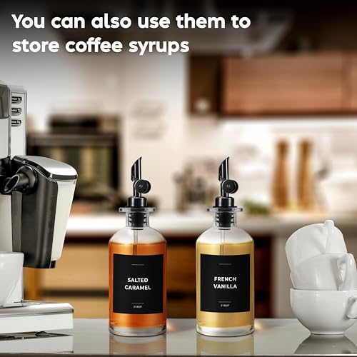 Oil Dispenser for Kitchen (11.8 fl oz (2-Pack) / Black)