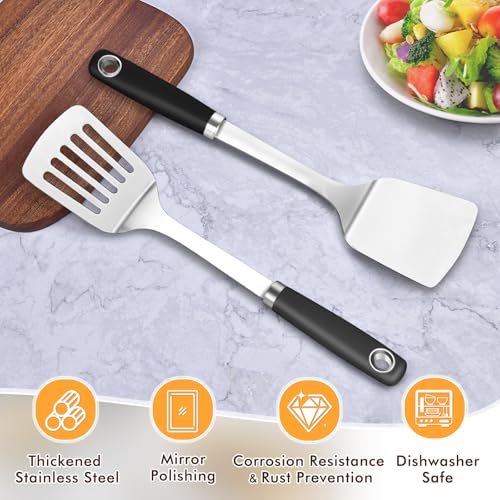 Stainless Steel Spatula (1PC -Slotted Silicone Spatula)
