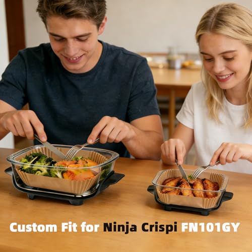 Air Fryer Liners for Ninja Crispi (5.5 Inch Square + 7.5 Inch Square)