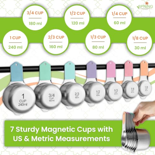 Magnetic Measuring Cups & Spoons Set of 15 w (Pastel)