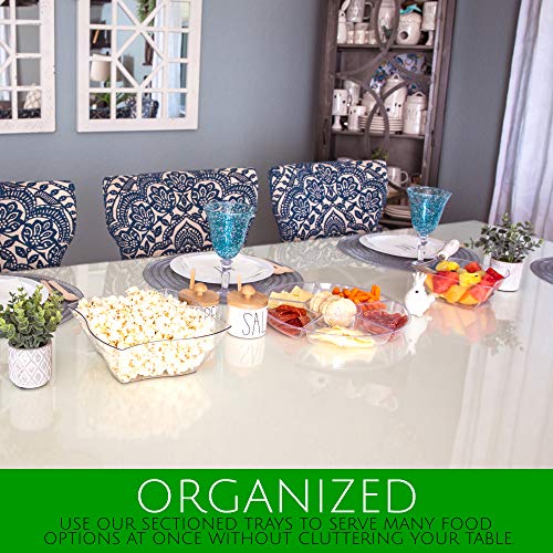 6 Sectional Round Plastic Serving Tray (Clear)