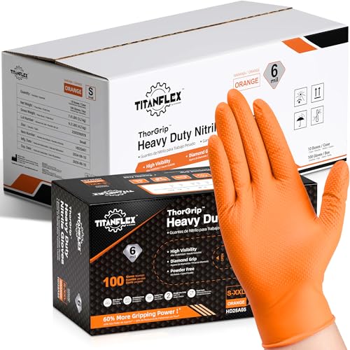 Heavy Duty Orange Nitrile Gloves (1000 Count)