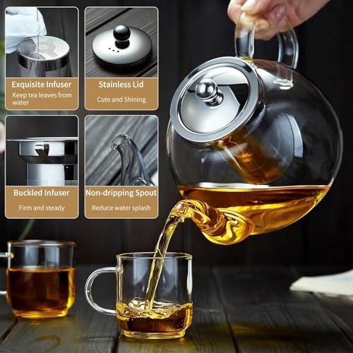 Glass Teapot with Infuser (Clear / 41OZ)