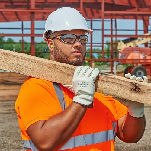 SAFEGEAR Small Cowhide Leather Work Gloves with Keystone Thumb (3 Count)