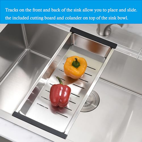 33 Inch Drop In Kitchen Sink Workstation (33"L x 22"W x 10"D / Stainless Steel)