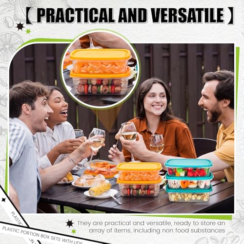 18 Pcs 33 oz Plastic Food Storage Containers with Lids (Multicolor)