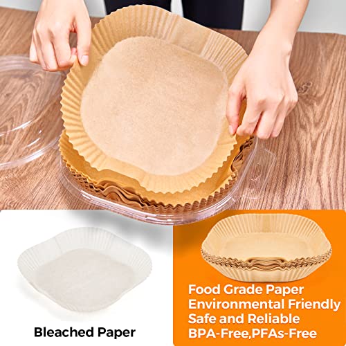 100PCS 6.5IN Square Air Fryer Paper Liners Disposable for 3 (6.5 inch Square)