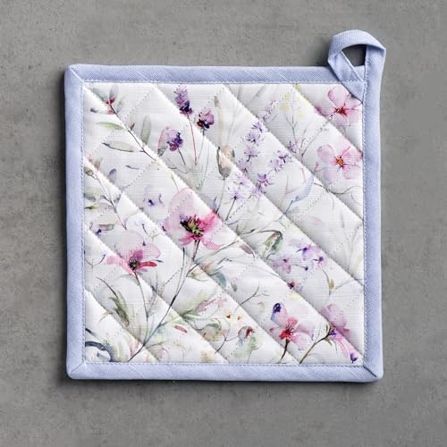 Pot Holders 100% Cotton Potholders (068 - Summer Floral / 8" x 8" (Pot Holder Pack of 1))