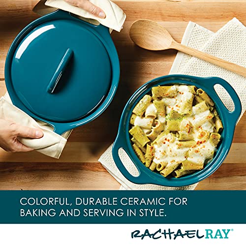 Solid Glaze Ceramics Casserole Bakeware (Teal)