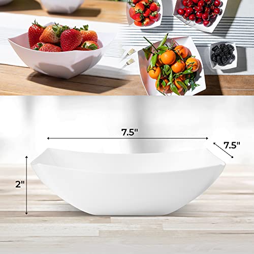 4 Pack Disposable White Plastic Party Bowls (32 OUNCE / White)