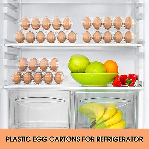 180 Pack Egg Cartons Cheap Bulk 12 Count Plastic Egg Containers 3x4 Grids (180Pack-3x4 Grids)