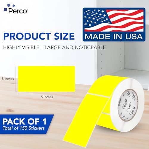 Neon Yellow 3x5 Inch Perforated Sticker Labels (Mini Roll / Neon Yellow)