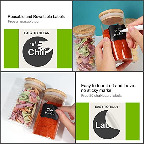 15 Pack 10 oz Glass Jars With Bamboo Lids for Kitchen (10 fl oz (15 pcs))