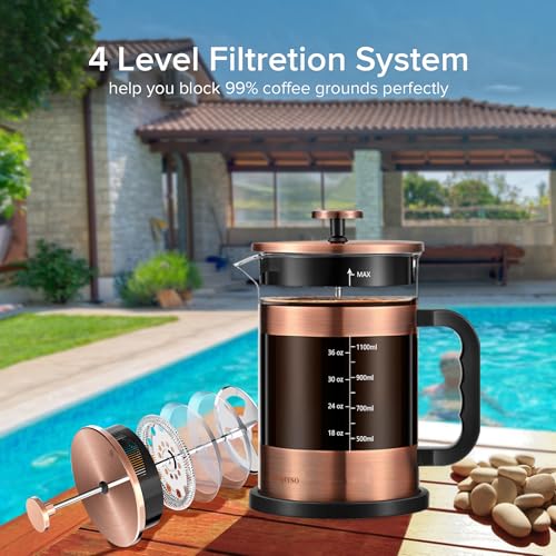French Press Coffee Maker 51oz (New Style Copper / 51oz)