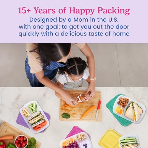 Easyboxes Original Stackable Lunch Boxes (Brights (4-Pack))