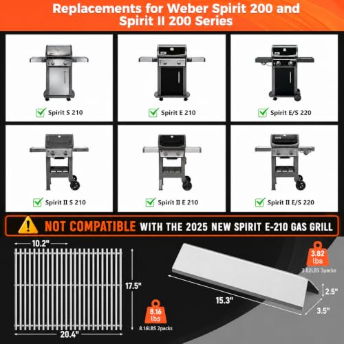 7635 7637 Grill Parts for Weber Spirit & GS4 Spirit II E210 (S3 7637+7635)