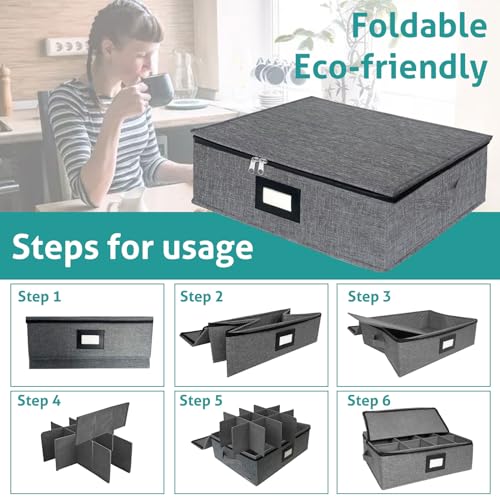 Mug and Cup Storage Box with Dividers (Mug storage Box)