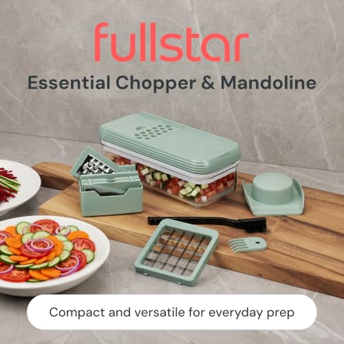 Essential Vegetable Chopper & Mandoline Slicer (Green)