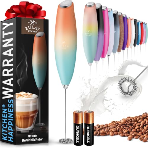 Zulay Powerful Milk Frother for Coffee with Upgraded Titanium Motor (Royal Sunrise / OG Frother)