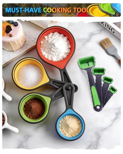 Collapsible Measuring Cups and Spoons Set with Funnel