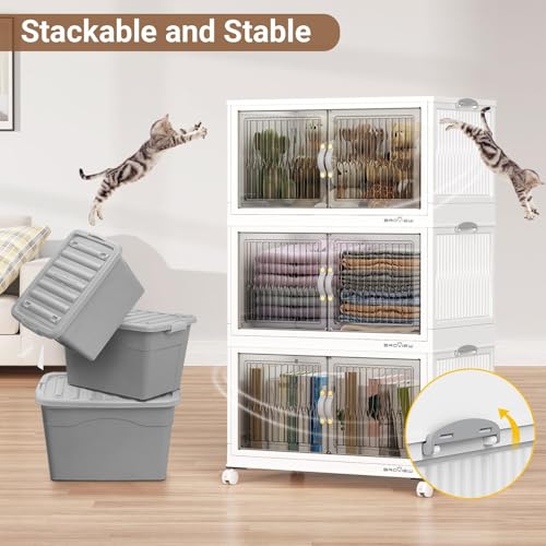 400Qt Stackable Storage Bins with Lid (4 Count)