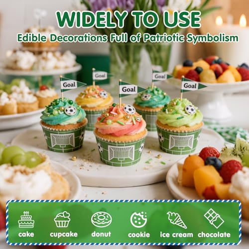 Edible Soccer Sprinkles for Cake Decorating (Soccer)