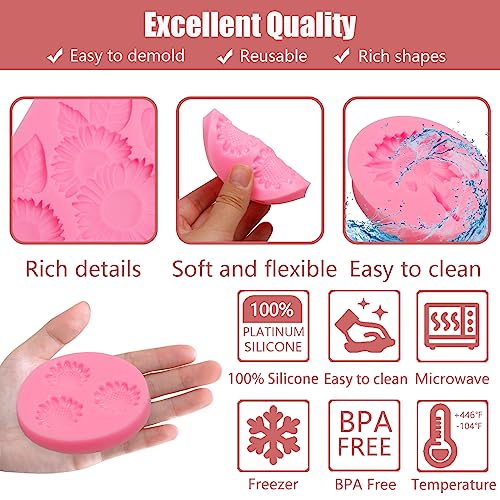 Sunflower Mold Silicone 4 Pcs