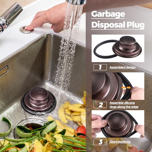 3 Pcs Sink Plug Stopper Disposal Drain Strainer (Oil Rubbed Bronze)