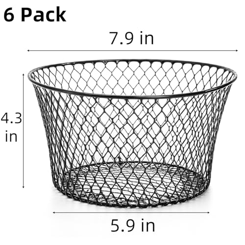 6 Pack Metal Wire Baskets for Kitchen Storage