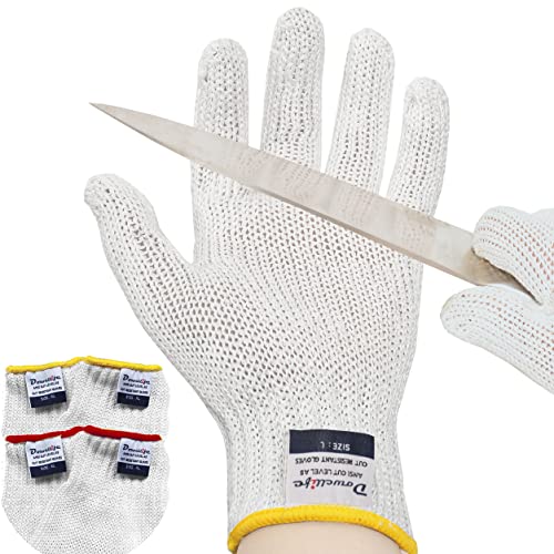 Level 8 Reinforced Cut Resistant Gloves (Large (Pack of 2) / White)
