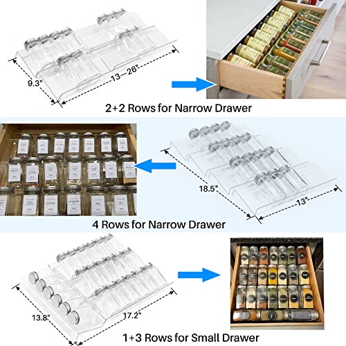 4 Pack Spice Drawer Organizer (Large-4Pcs)