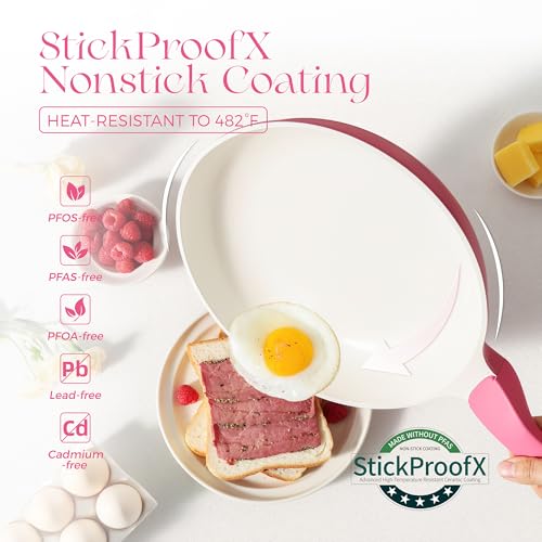Nonstick Ceramic Frying Pan (8 Inch / Raspberry Red)