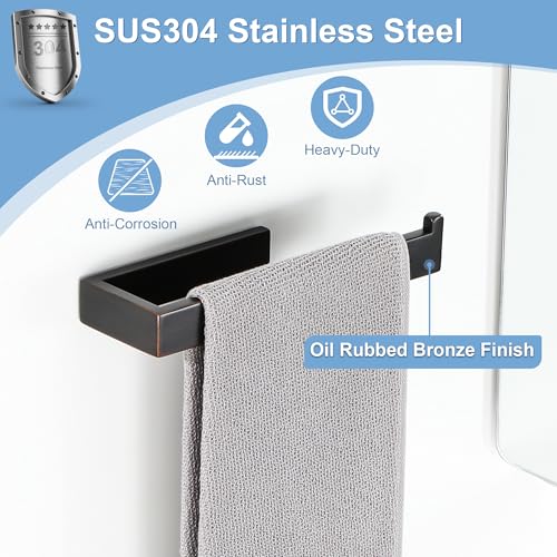 Bathroom Hand Towel Holder (Oil Rubber Bronze)
