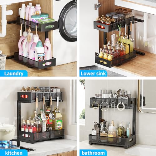 2 Pack Under Sink Organizer (Black)