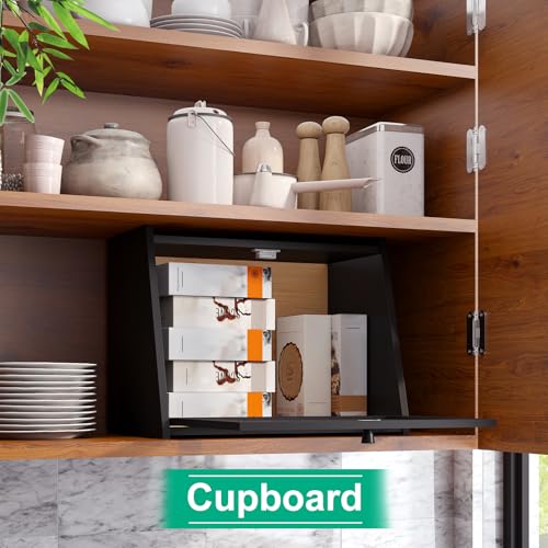 Large Bread Box for Kitchen Counter (Black / Large-1_Tier)