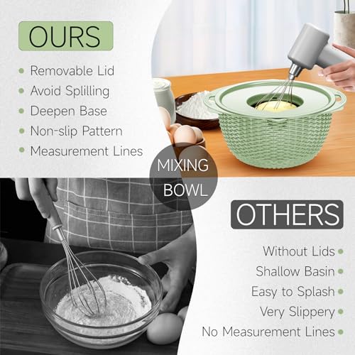 4 1 Strainer with Bowl & Spoons Set (Green)