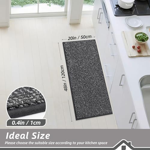 Kitchen Runner Rugs 20"x48" (Charcoal / 20" X 48" (Rectangular))