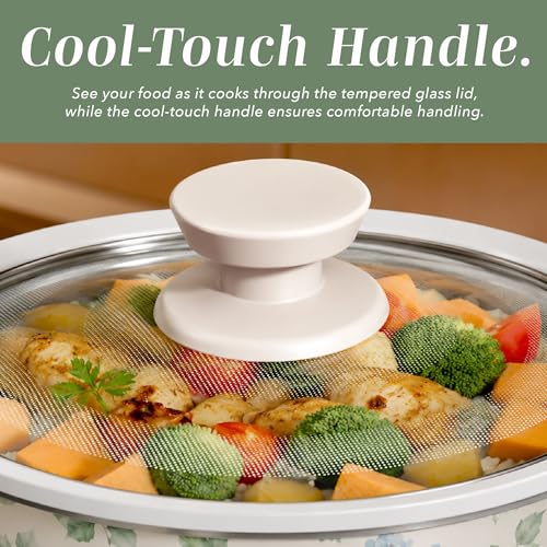 2QT Mini Electric Round Slow Cooker (Floral Blue/Green / 2 Quarts)