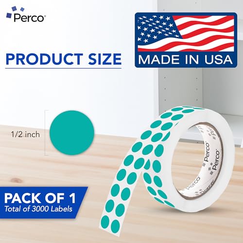 Teal Round Circle Dot Sticker 1 (Teal / 0.5 Inch)