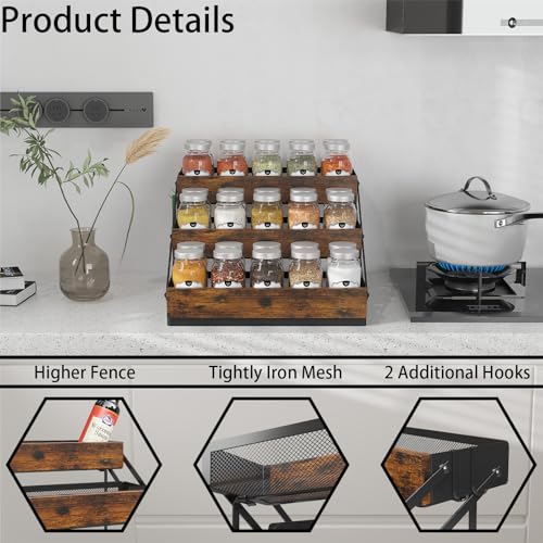 3 Tier Foldable Spice Rack Organizer for Countertop (2 Count)