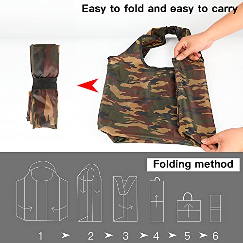 15x4.5x15 Inch Camo Reusable Shopping Bags with Handles (Camo)